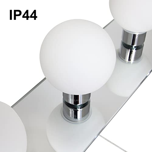 Mini Globe Bathroom Mirror Light with Pull Cord