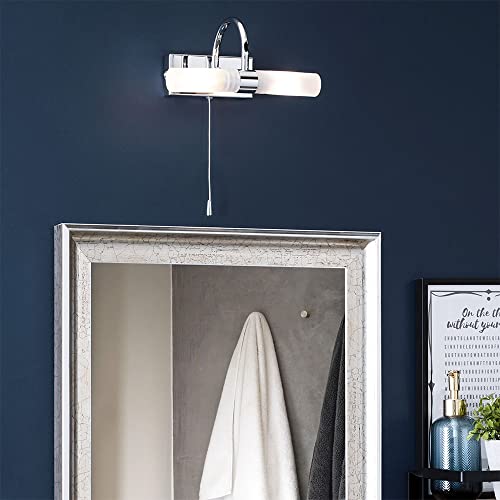 LITECRAFT Crista Chrome Wall Light with Pull Switch