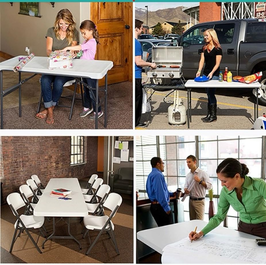 Simpa 6ft Heavy Duty Folding Table - Portable & Versatile