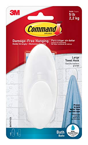 Water-Resistant Large Towel Hook with Adhesive Strip