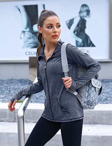 Navy Blue Zip Up Hoodie for Women