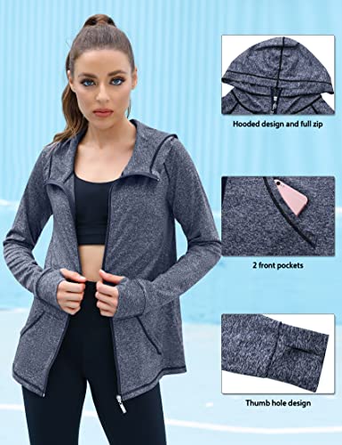 Navy Blue Zip Up Hoodie for Women