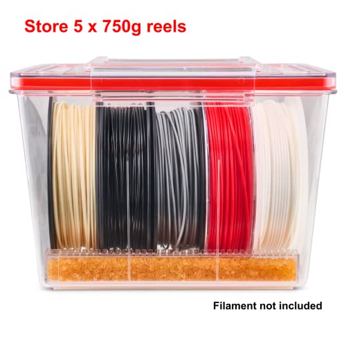 Clear 3D Printer Filament Storage Container by Stylox