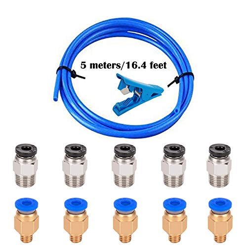 5m Blue PTFE Teflon Tube with Connectors