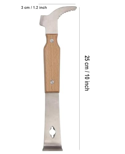 Stainless Steel Bee Hive Scraper with Wooden Handle