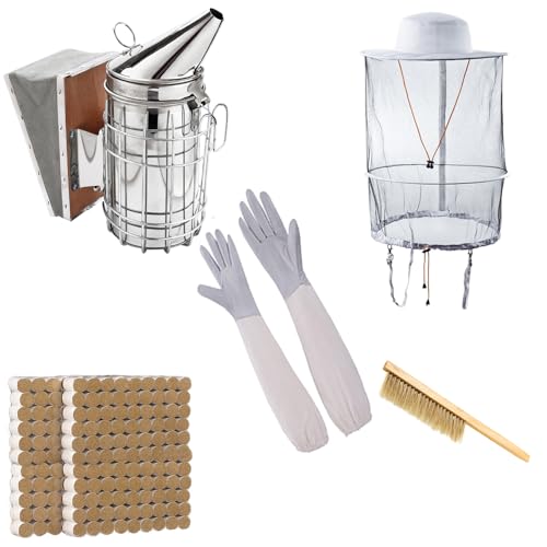 Beekeeping Smoker Kit with Veil Hat Included