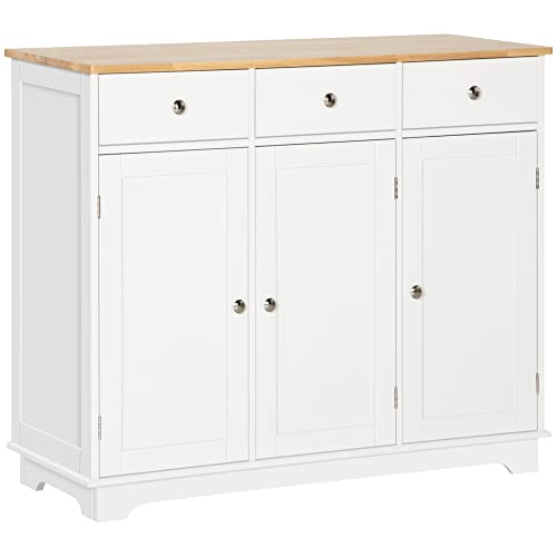 HOMCOM Modern White Buffet Storage Sideboard Cabinet