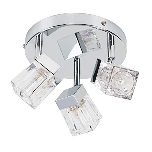 Sleek Chrome 3-Way IP44 Bathroom Ceiling Light