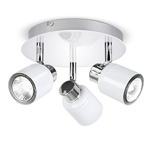 MiniSun Modern White Adjustable 3-Way Ceiling Spotlight
