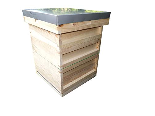 British National Beehive with Two Supers, Solid Pine