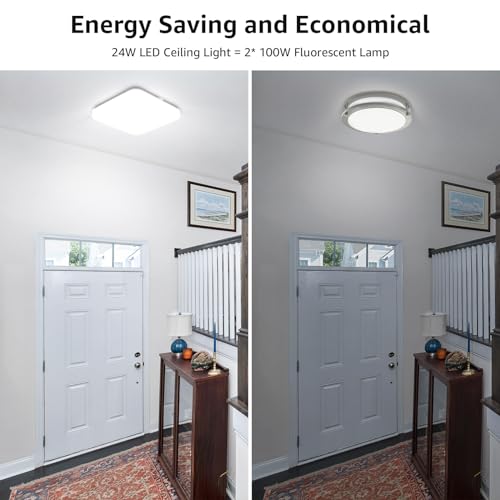 Bright 24W Square LED Ceiling Light, IP44