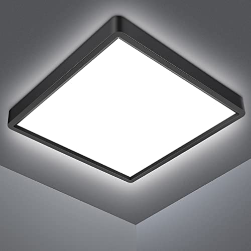 Defurhome 18W Square LED Ceiling Light, Black