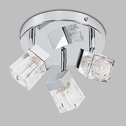 Sleek Chrome 3-Way IP44 Bathroom Ceiling Light