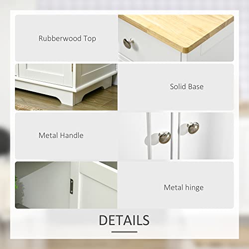 HOMCOM Modern White Buffet Storage Sideboard Cabinet