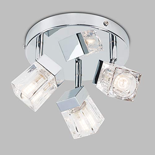 Sleek Chrome 3-Way IP44 Bathroom Ceiling Light