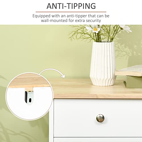 HOMCOM Modern White Buffet Storage Sideboard Cabinet
