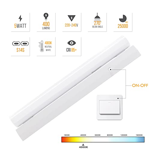 LED Bathroom Mirror Wall Light, 4000K Makeup Lamp