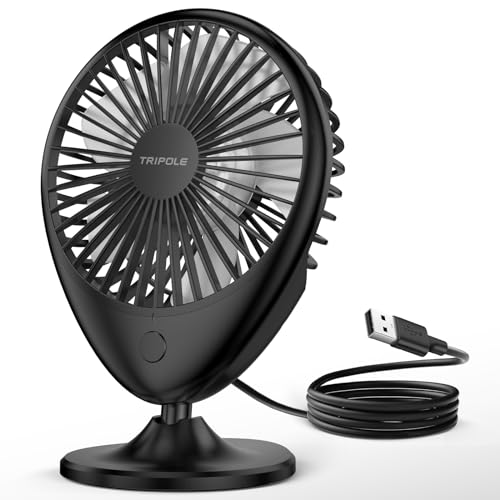 TriPole Quiet USB Desk Fan with 3 Speeds