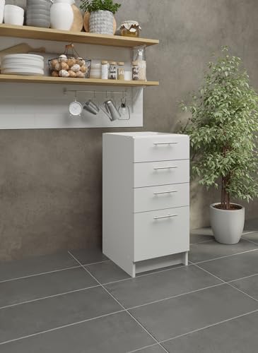 400mm White Kitchen Base Drawer Cabinet