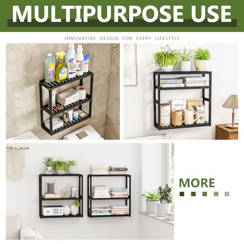 Adjustable 3-Tier Bamboo Bathroom Shelf Organizer