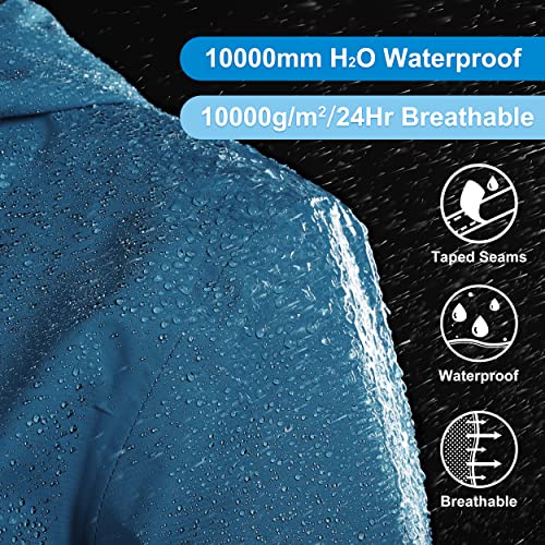 Women's Packable Waterproof Rain Jacket - Blue