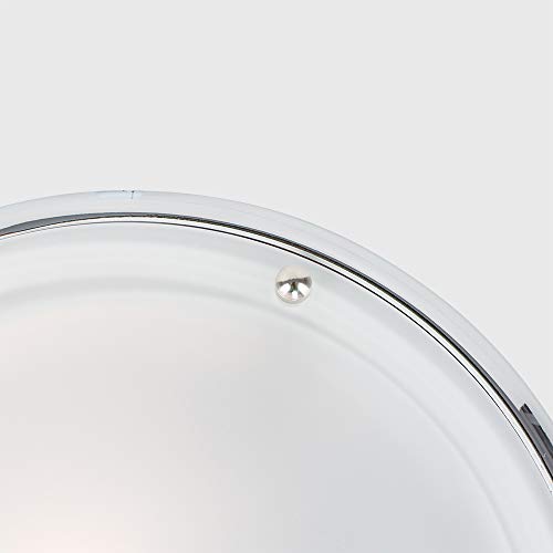 Modern Silver Chrome & Glass Bathroom Ceiling Light