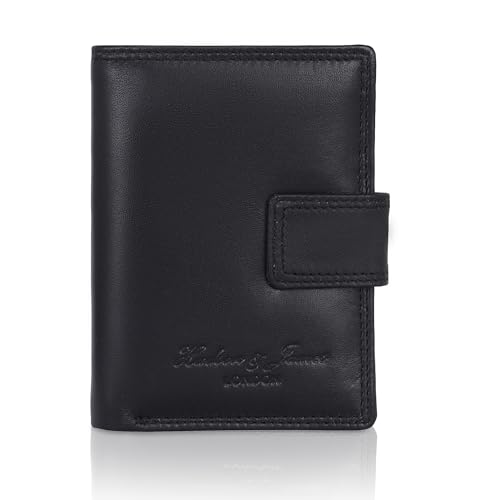 Hudson & James RFID Leather Compact Wallet - Black
