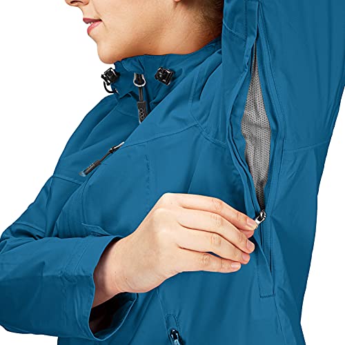 Women's Packable Waterproof Rain Jacket - Blue
