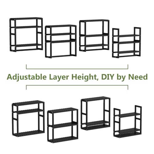 Adjustable 3-Tier Bamboo Bathroom Shelf Organizer