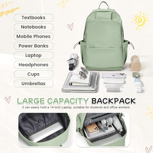 Light Green Lightweight School & Travel Backpack