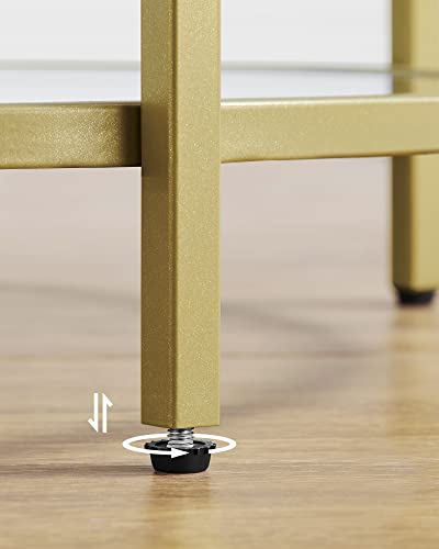 VASAGLE Gold & Glass Round Side Table
