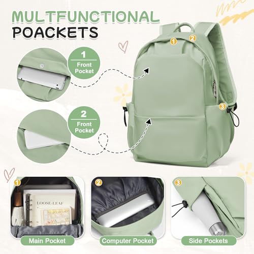 Light Green Lightweight School & Travel Backpack