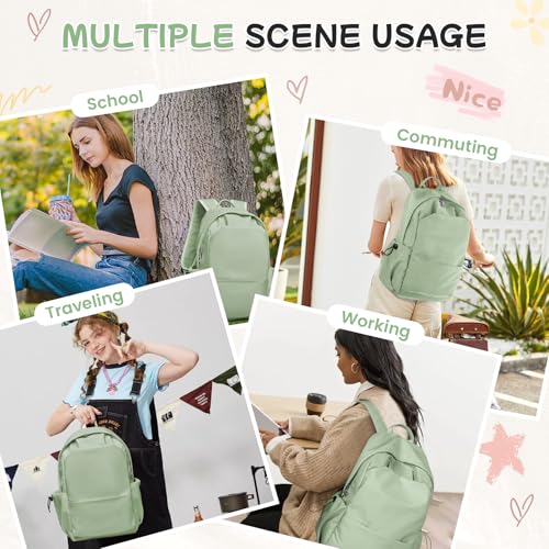 Light Green Lightweight School & Travel Backpack