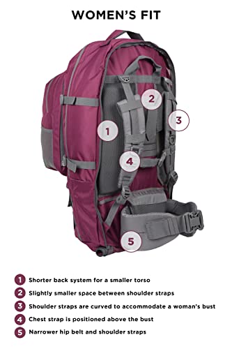 Mountain Warehouse 60+20L Travel Rucksack - Purple