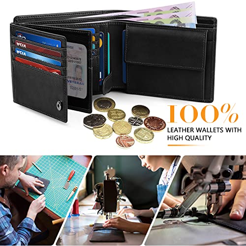 HOCRES® Slim RFID Blocking Leather Wallet for Men