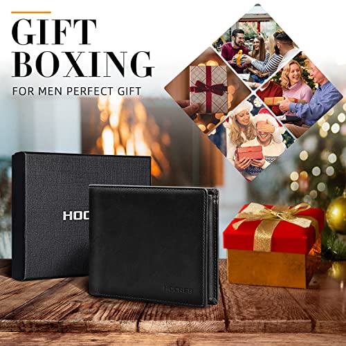 HOCRES® Slim RFID Blocking Leather Wallet for Men
