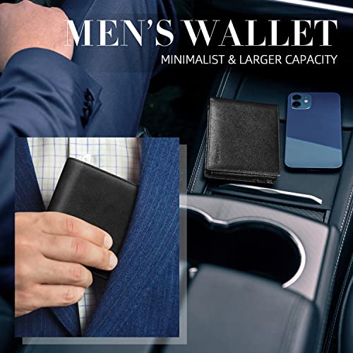 HOCRES® Slim RFID Blocking Leather Wallet for Men