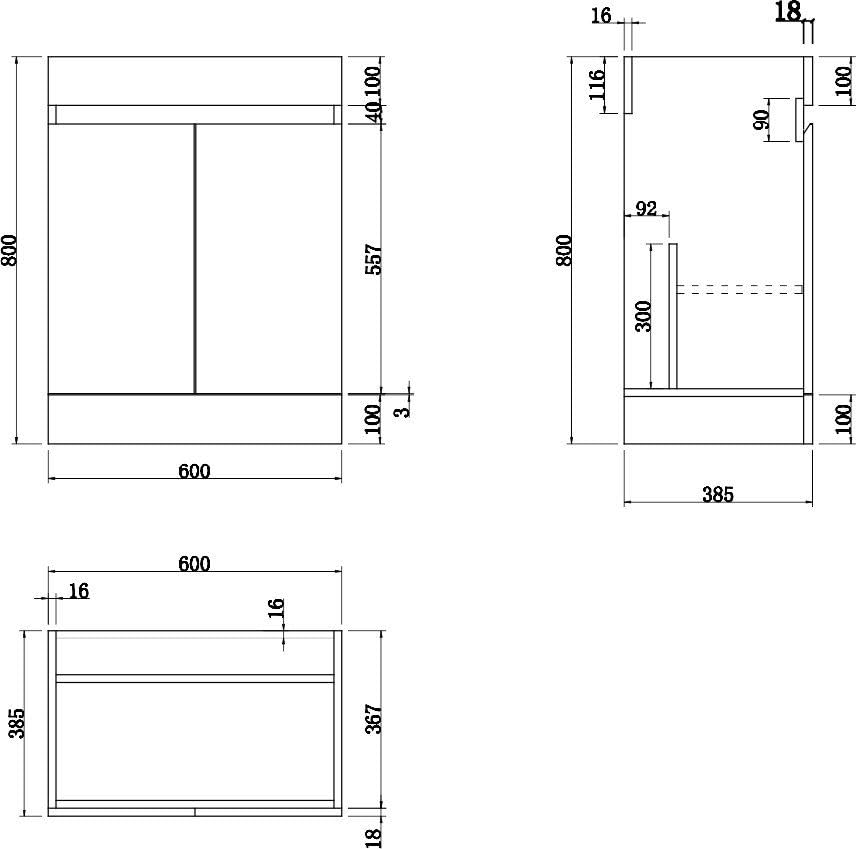 Artis® 600mm Grey Gloss Vanity Unit with Sink