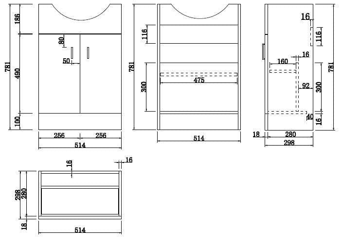 Affine® 560mm Freestanding Bathroom Vanity Unit