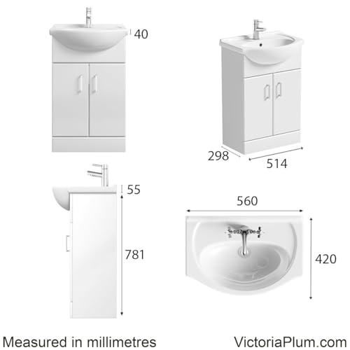 Orchard Eden White Vanity Unit with Ceramic Basin