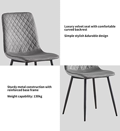 Set of 4 Black Velvet Dining Chairs