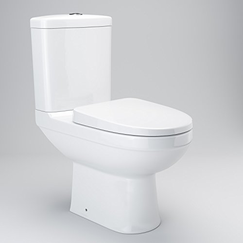 iBathUK Combination Vanity Unit Furniture Set, Wash Basin Bathroom Sink, Soft Close Toilet Seat, Push Button Flush, Closed Coupled Toilet Set-White (Flatpack)