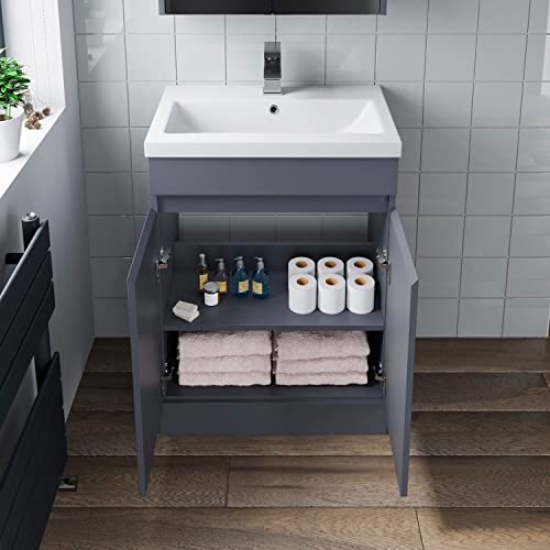 Artis® 600mm Grey Gloss Vanity Unit with Sink