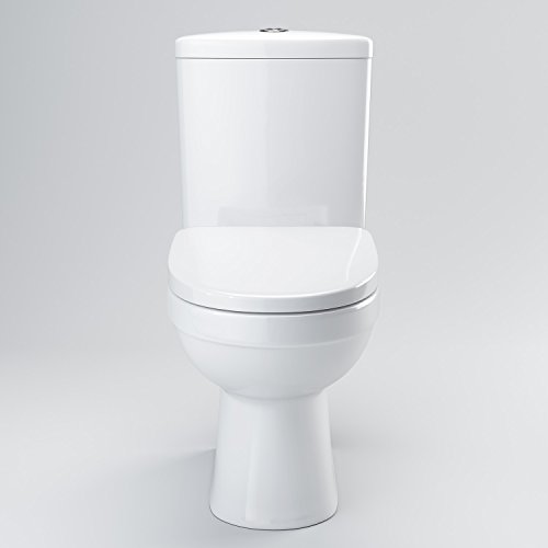 iBathUK Combination Vanity Unit Furniture Set, Wash Basin Bathroom Sink, Soft Close Toilet Seat, Push Button Flush, Closed Coupled Toilet Set-White (Flatpack)