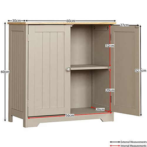 Grey & Oak Under Sink Bathroom Storage Cabinet