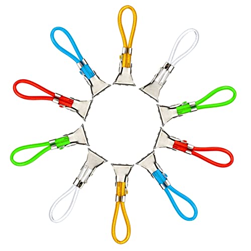 Multicolour Towel Clips - Pack of 10 Hooks