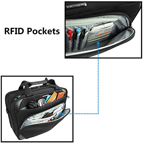 KROSER 15.6" Water-Repellent Laptop Bag - Black/Blue