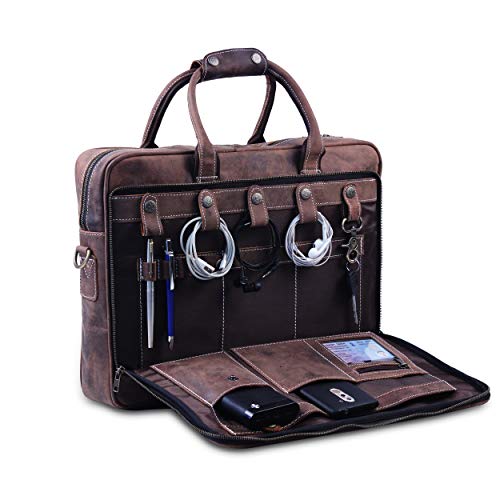 Genuine Leather Laptop Messenger Bag for Men