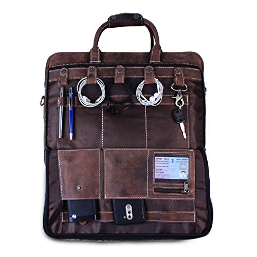 Genuine Leather Laptop Messenger Bag for Men