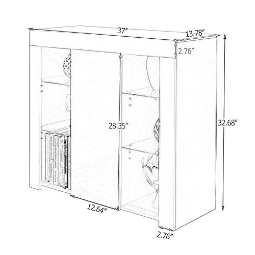 Modern High Gloss LED Display Sideboard Cabinet
